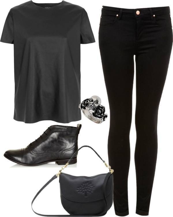 "inspired all black outfit" by hayleycarbran ❤ liked on Polyvore