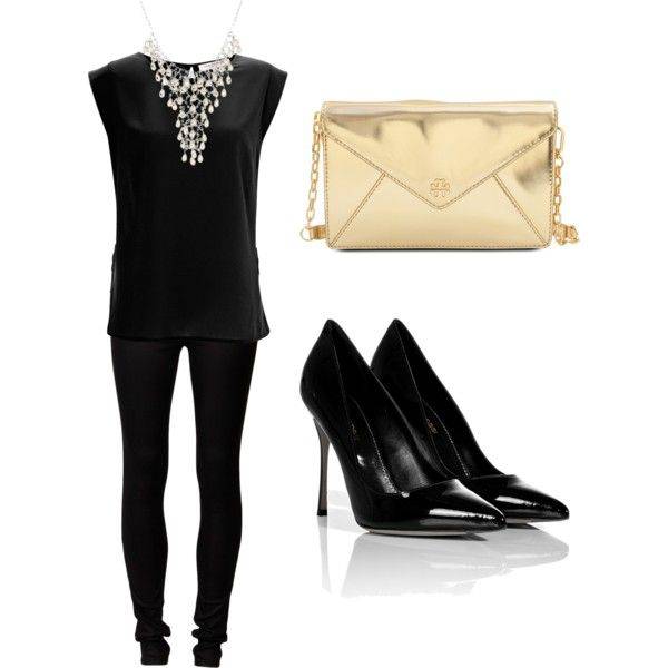 all black outfit with statement necklace